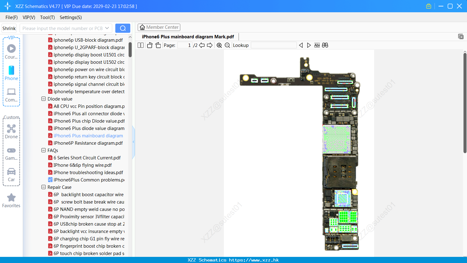 IPhone6 Plus Mainboard Diagram Mark